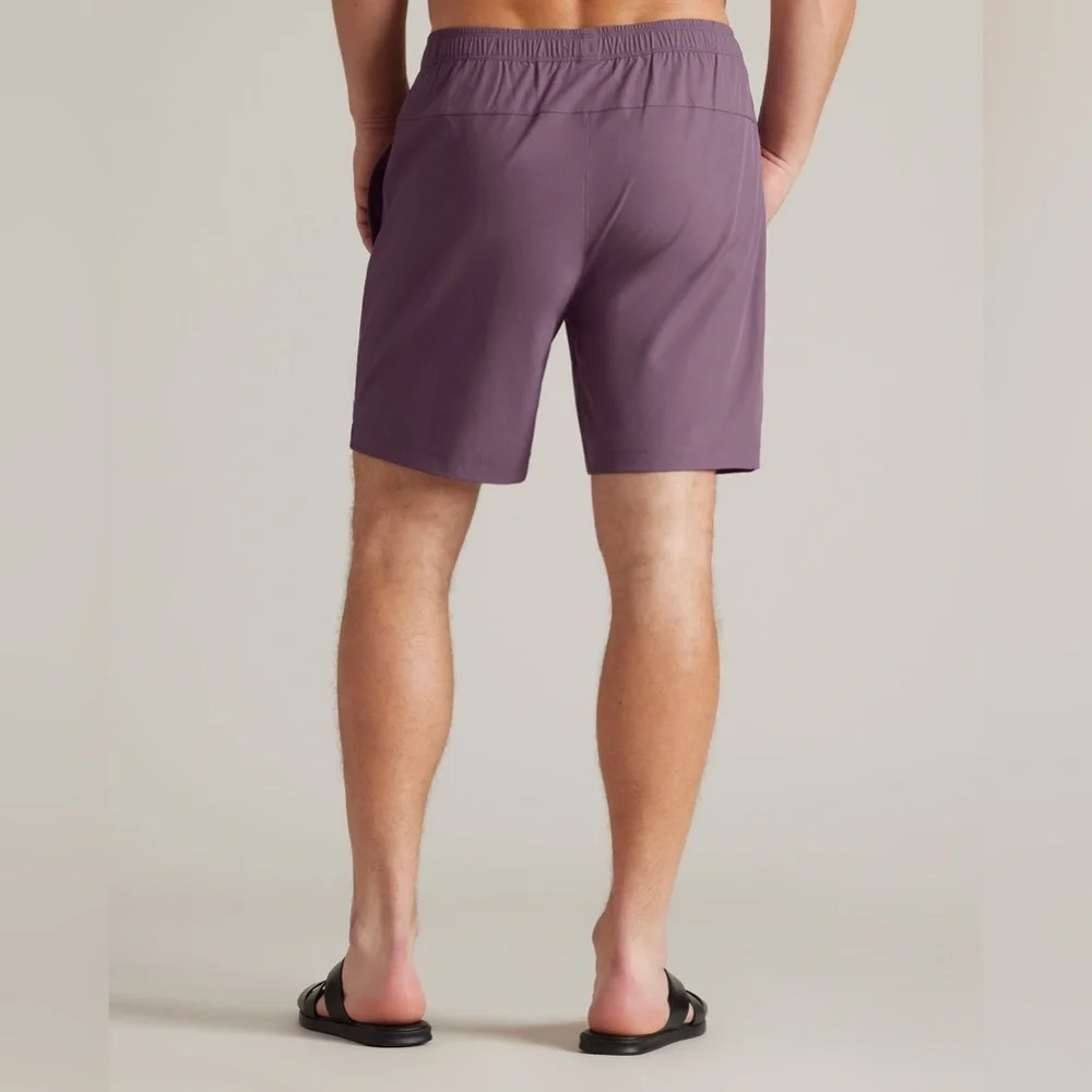 Men's Rhone 7.5” R&R Trunk in Color Shadow Plum with White Drawstring